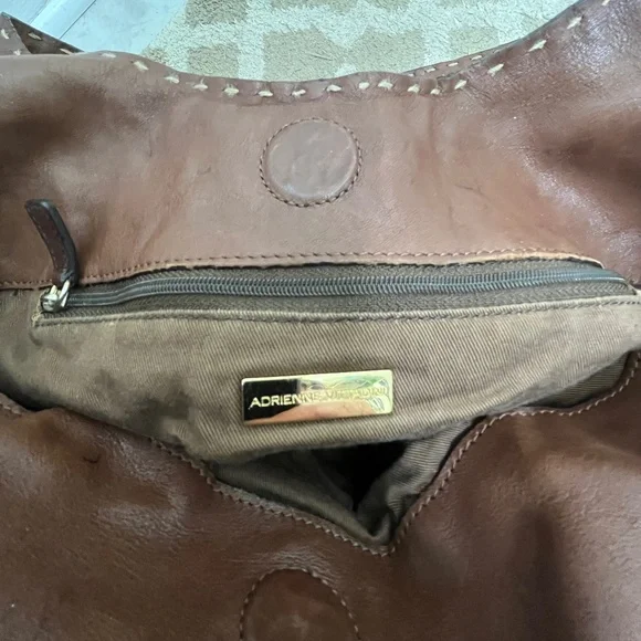 Adrienne Vittadini Brown Leather Handbag - Picture 7 of 12